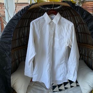 Brooks Brothers gray and white stripped non-iron, all cotton, slim fit 15 1/2-33